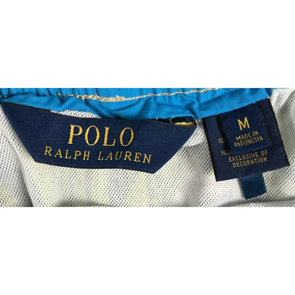Polo‎ Ralph Lauren Men's Swim Trunks Tropical Hawaiian Size Medium Blue